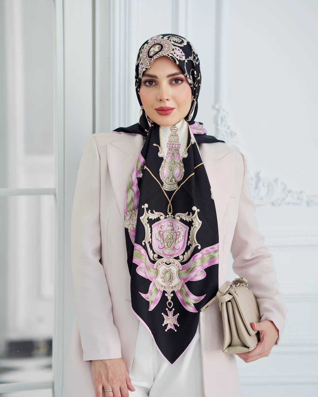 روسری ابریشم ژاکارد۱۴۰