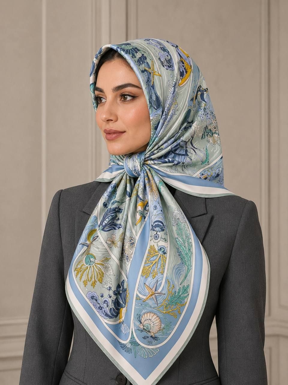 روسری ابریشم توییل مستر قواره۱۱۰